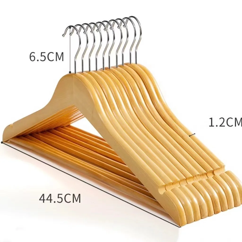 

Lavinia 3pcs 5pcs Manufacturer wooden coat hanger notches cheaper price rubber coat hanger