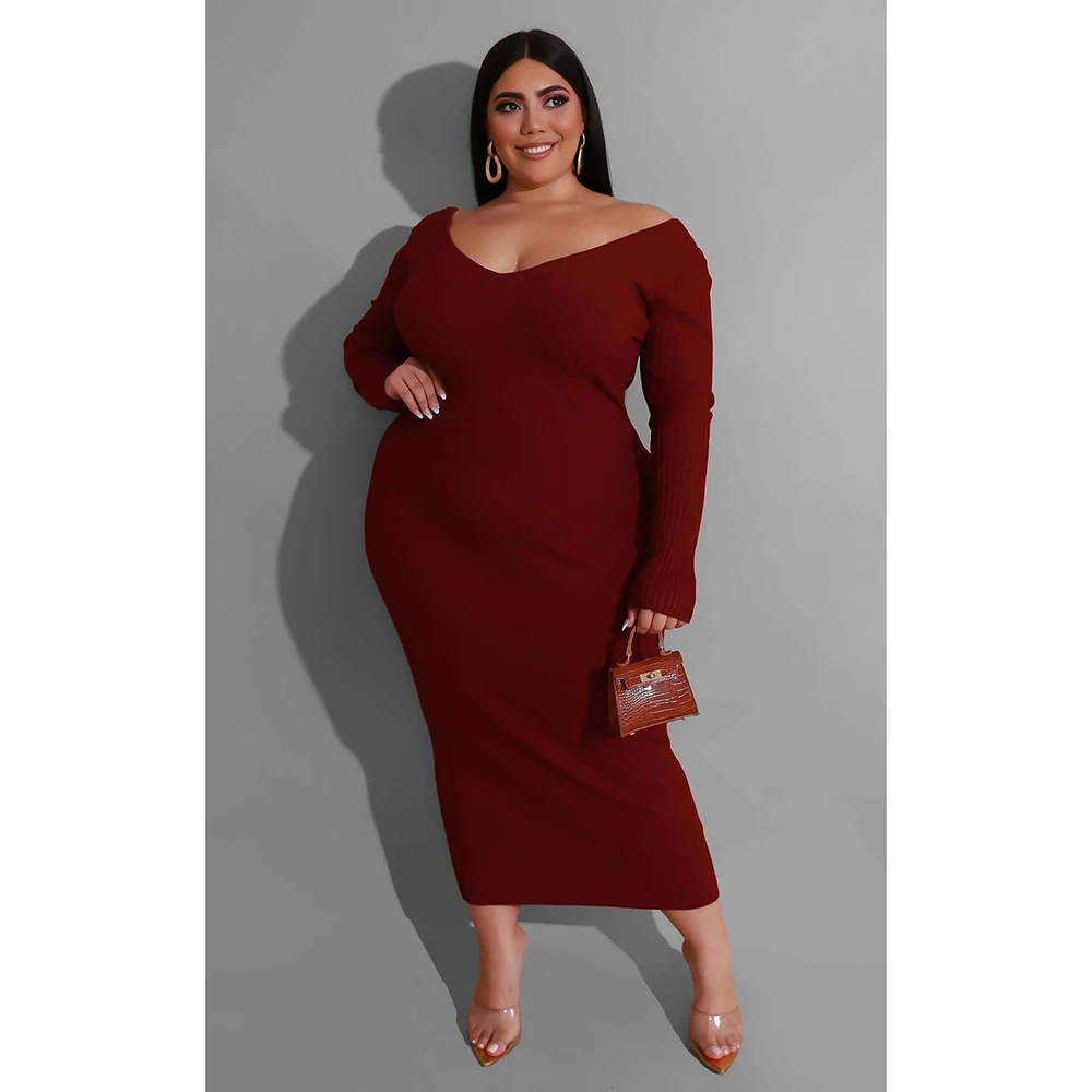 

2021 Plus Size Women's Dresses Women Elegant Casual Dresses Women Spring Fall Dress, Red,black