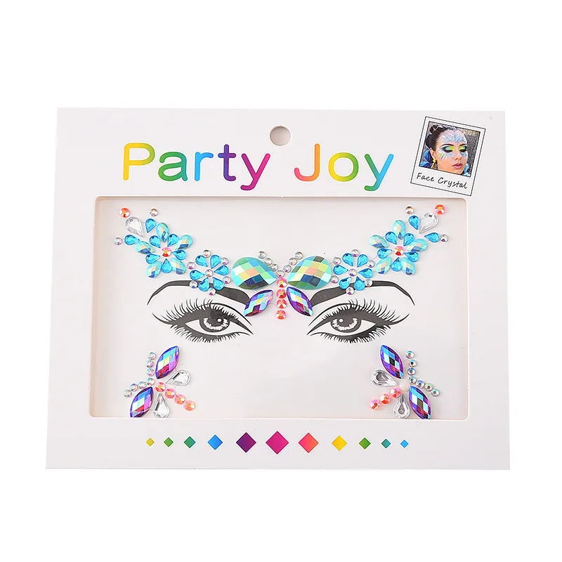 

Festival Party Colorful Face Gems Stick on Body Crystal Rhinestones Face Jewels Stickers for Make Up