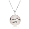 custom high quality luxury couples love pendants I love you jade moonstone ruby stainless steel necklaces for gifts