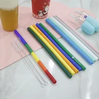 

Food Safety Kids Eco Collapsible Customized silicone reusable straw with case