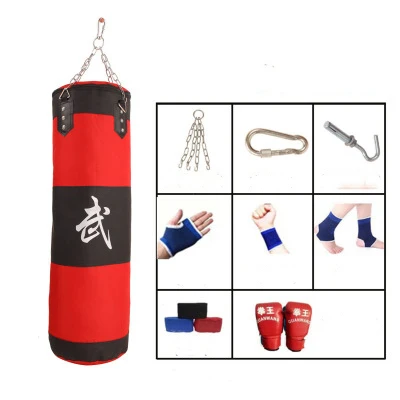 

Boxing sandbag Sanda hanging adult Taekwondo training fitness 120 * 35cm hollow sandbag