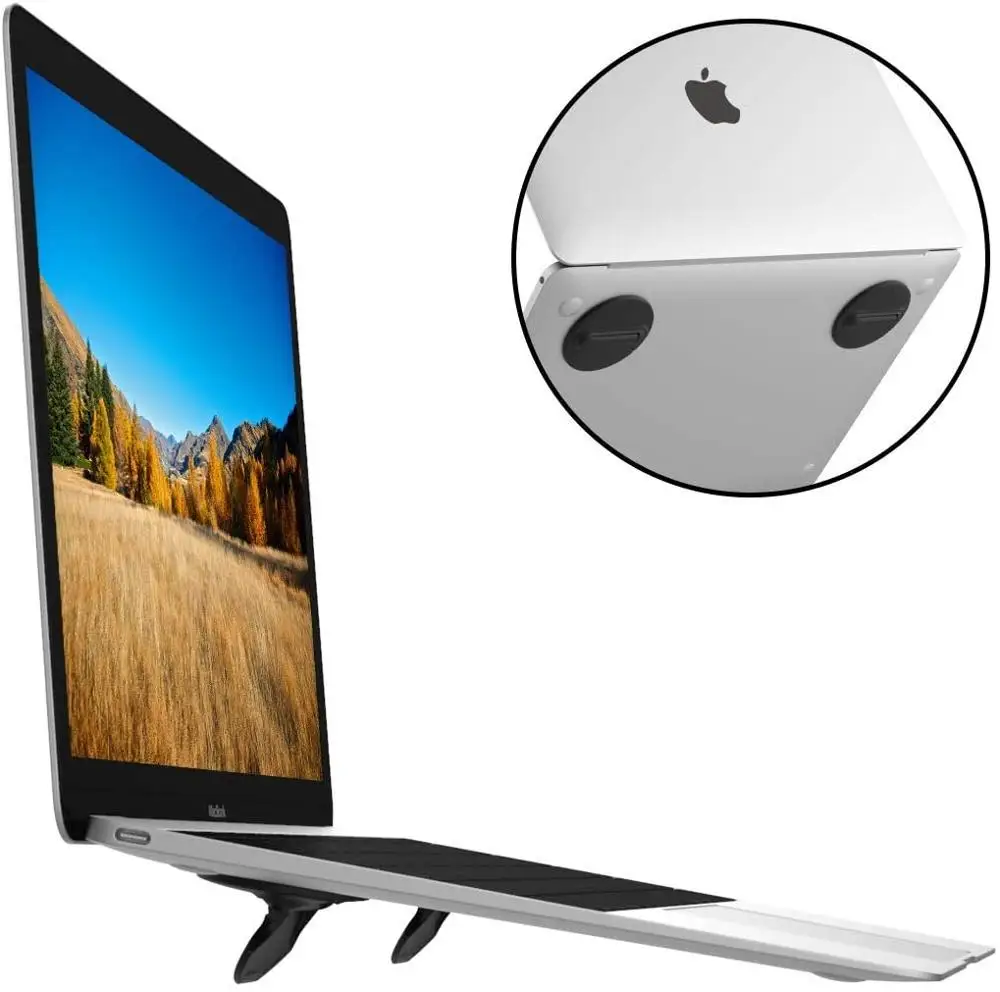 

Mini invisible support folding laptop stand for macbook air pro, Black, white