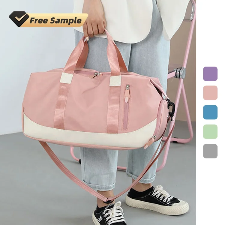 

Dry Wet Separated Sport Duffel Holdall Yoga Travel Overnight Weekend Waterproof Duffel Women Tote Gym Bag with Shoes Compartment