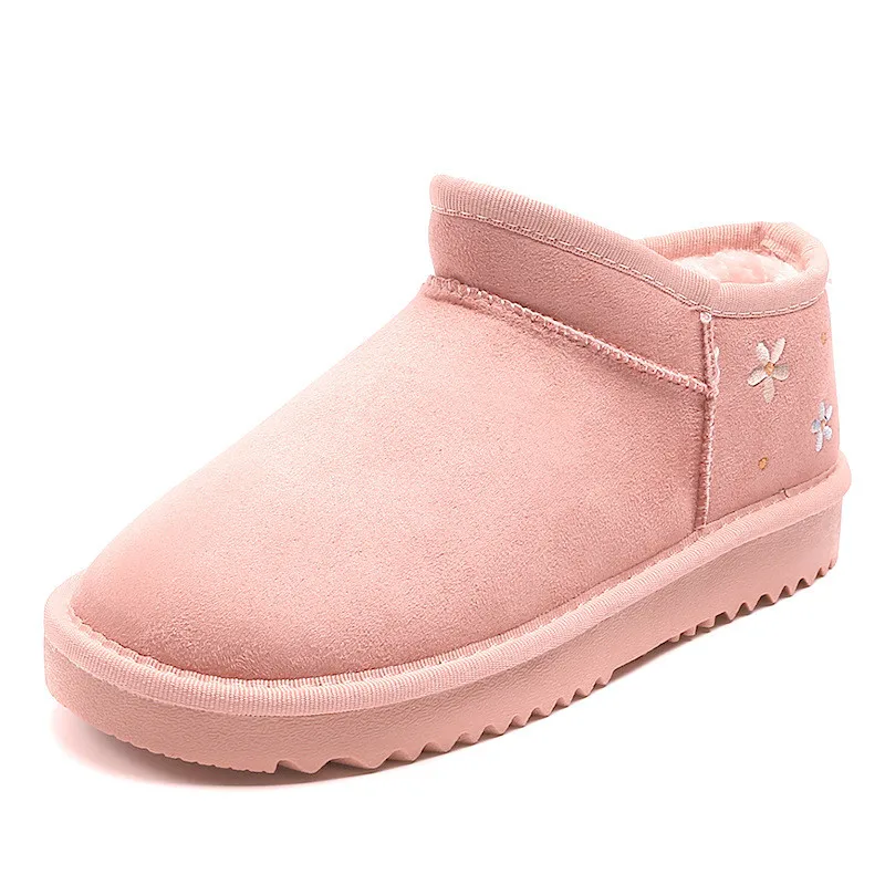 

Women Winter Velvet Warm Short Tube Snow Female Casual Low Students Cotton Shoes Boots, As the picture display