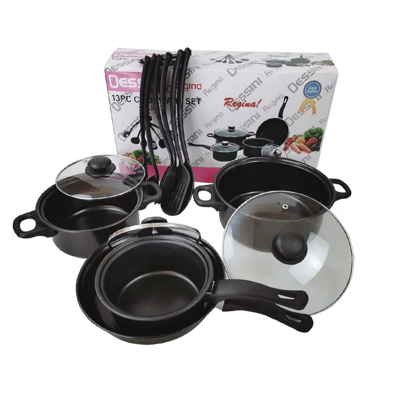 

13pcs Multi-function Kitchen Iron Cooking Pan and Pot Cookware Set Cooking Pan Cookware Set, Customized color