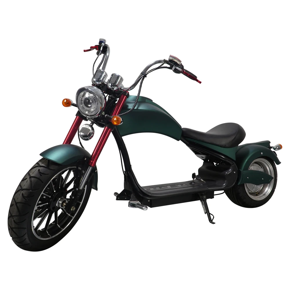 

Citycoco Chopper Ciycoco Europe Stock EEC COC CE Approved 3000W 2 Wheel Fat Tyre Electric Scooter, Army green