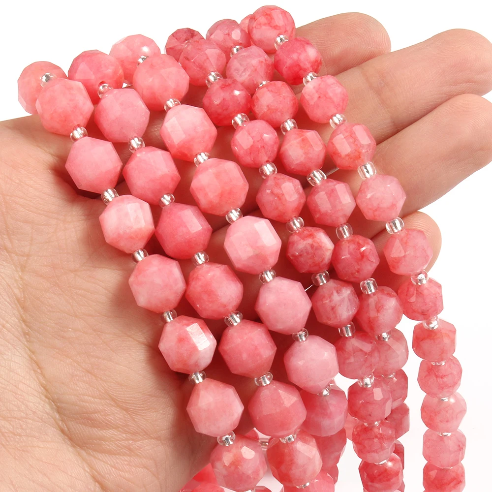 

Wholesale 15 Inches 8/10MM Olive Shape Faceted Red Rhodochrosite Stone Beads For Bracelet DIY Making