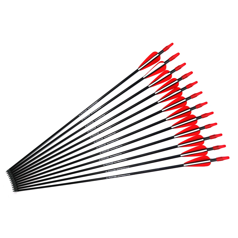 

OD7mm Fiberglass Good Quality Recurve Compound Bow Outsourcing Ffixed Head Arrows with Steel Point and Plastic Feather