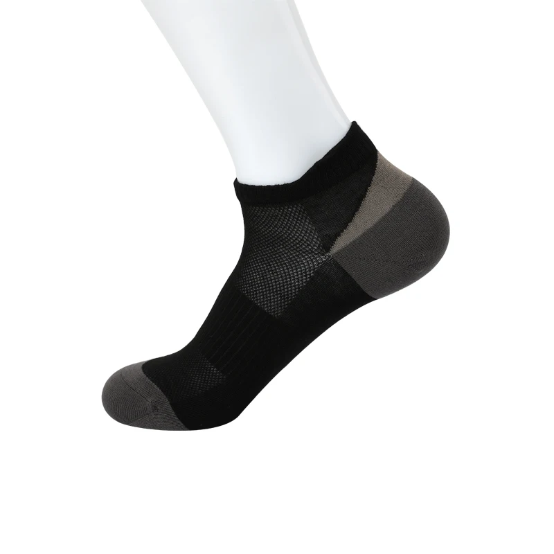 

Color Matching Breathable Mesh Wholesale Ankle Mens Black Bamboo Socks, White, black, gray,brown