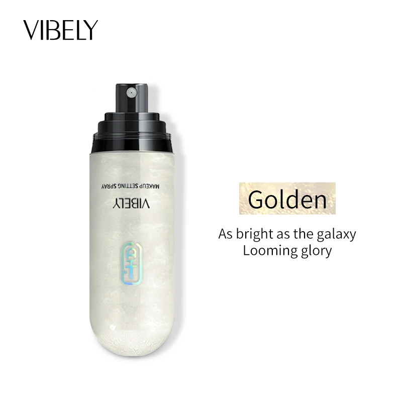 

Face Makeup Spray Long Lasting Brighten Oil Control Golden Silvery Transparent Makeup Setting Spray