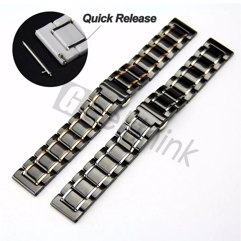 

Luxury ceramic watch strap 20 mm 22mm watch bands for Samsung Galaxy Active Galaxy watch, White/black etc