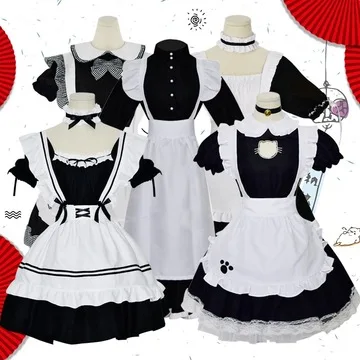 

Kawaii Maid Dress Lolita Maid Cosplay Costume Uniform Japanese Cute Milkmaid Sexy Waitress Dress Puff Sleeve Outfit Women