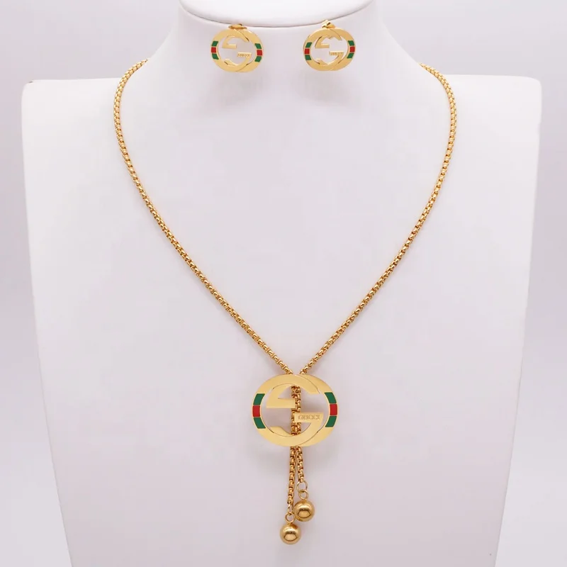 

Fashion Blogger Jewelry Stainless Steel Beads Pendant Necklace Set