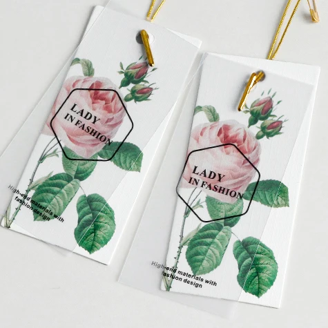 

Custom wholesale small thank you garment swing tag for hand made eco friendly clothing hang tags, White, black, blue, red or custom color
