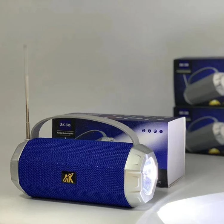 

outdoor portable speaker with led flashlight and handle,speaker box subwoofer wireless soundbar fabric AK318