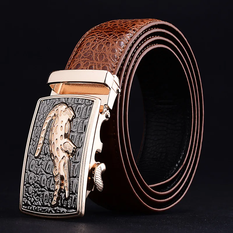 Men 3.5cm Width 3d Crocodile Head Style Easy Clip Removable Buckle High