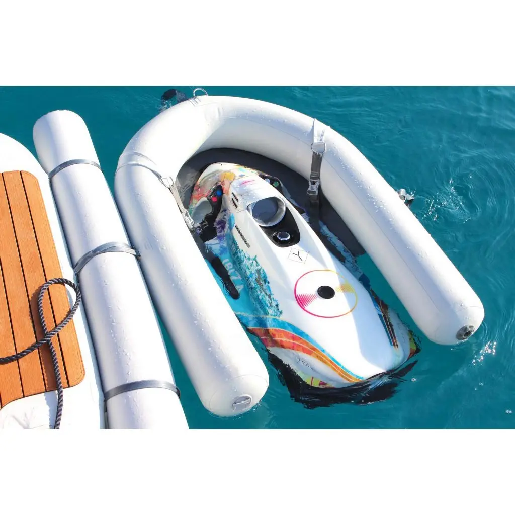 

1.4x1m Motor Boat PVC tube jetski station inflatable jet ski C dock with water bag, White,custom