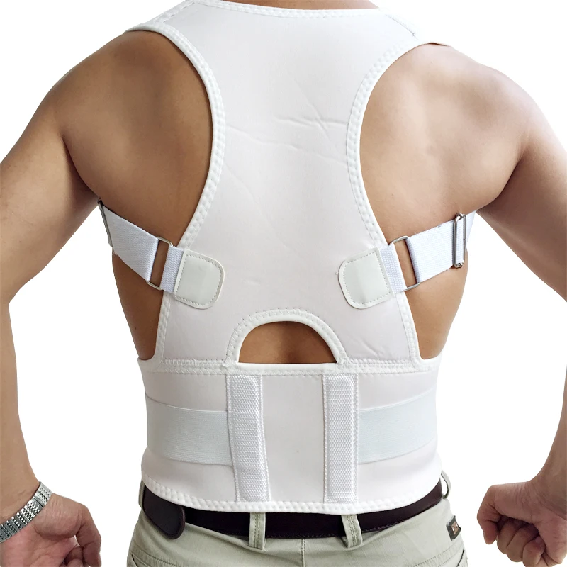 

Good quality Medical Back Brace Posture Back Corrector Magnetic Therapy Back Support, Black, white