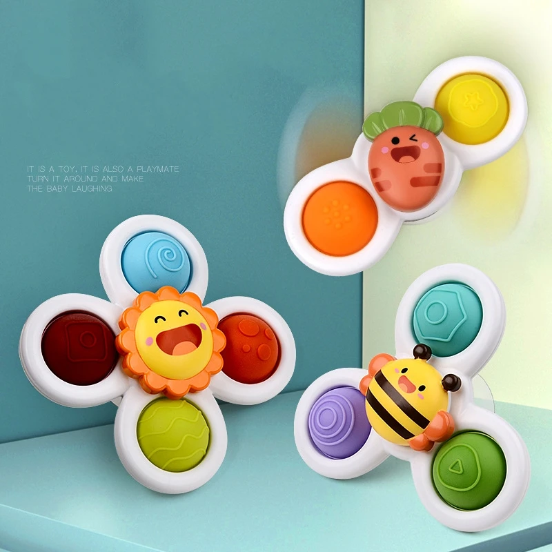 

Suction Cup Spinning Toy Infant Baby Rattles Bath Fidget Spinner for Children Fun and Sensory Play for Kids