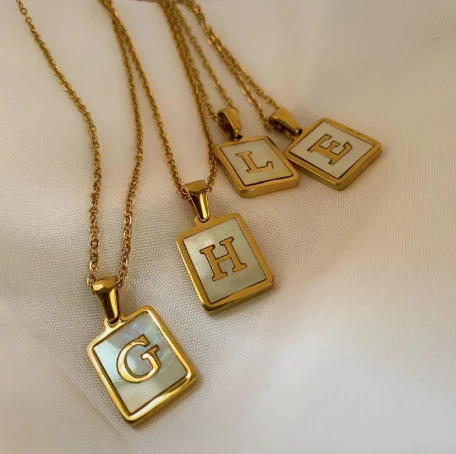 

Waterproof Alphabet Gold Plated Jewelry 925 Customized Initial Letter Necklace