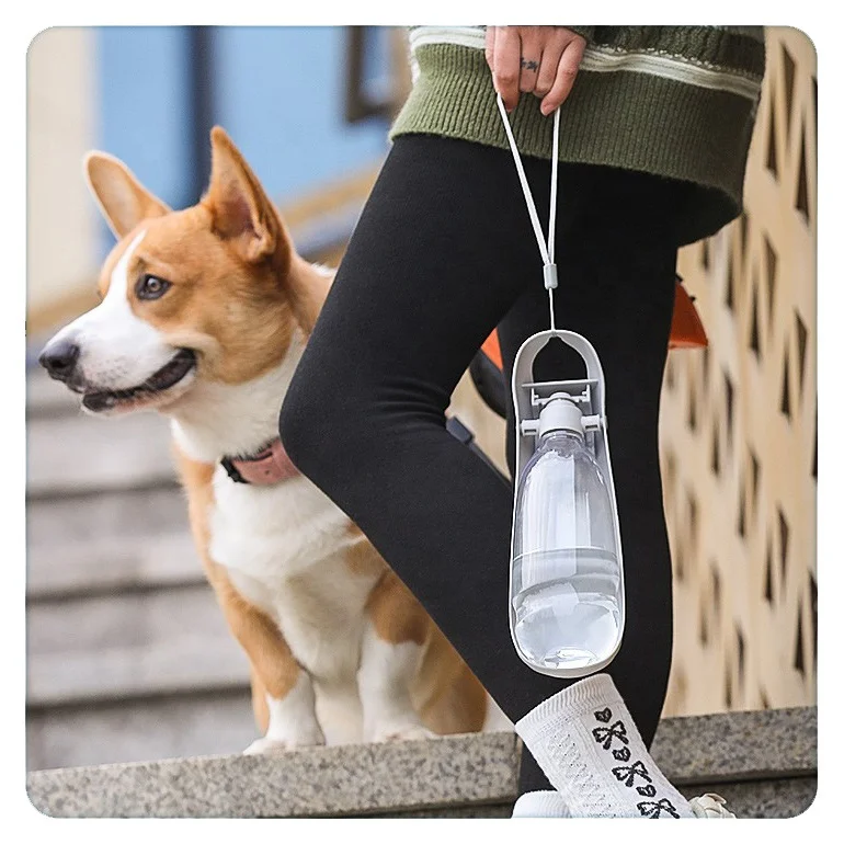 

Wholesale 550ml Portable Foldable Plastic Dog Drinking Water Bottle For Pet Traveling Walking