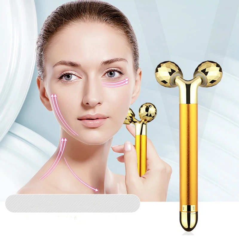 

Electric Rechargeable Anti Senility Face Lift Facial V Face Massager Beauty Instrument, Gold