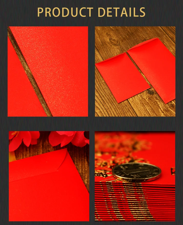 High Quality Custom Paper Simple Red Envelope Chinese New Year Red Packets Printing With Custom Logo
