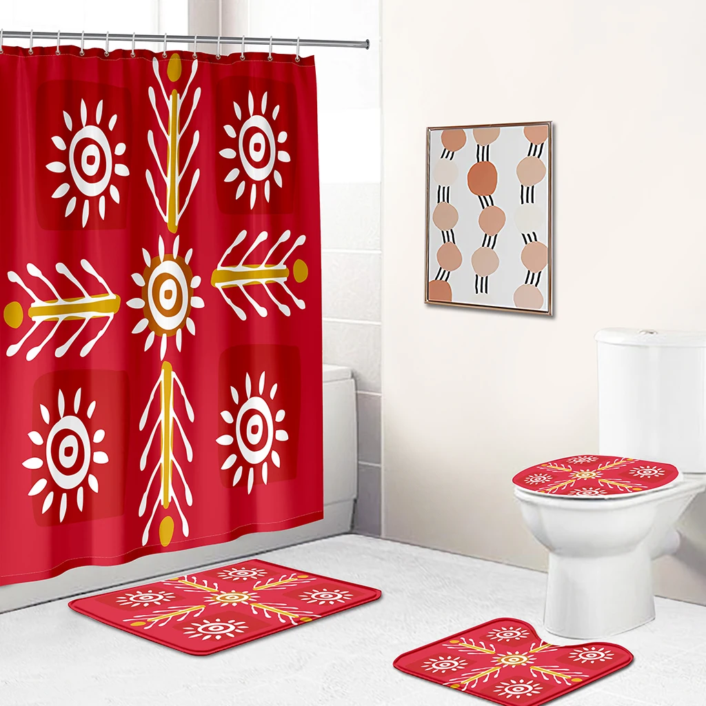 

3D Printed Shower Curtain Set for Bathroom Decoration