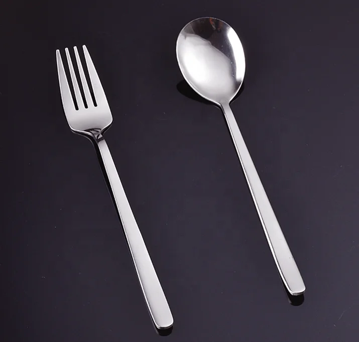 

Hot selling Korean Type 410 stainless steel fork spoon tableware flatware dinnerware set by high quality hand polishing, Silver