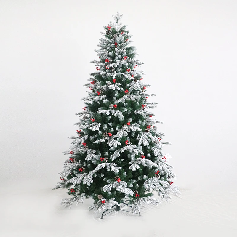

3ft/4ft/5ft/6ft/7ft/8ft PVC+PE mixed Christmas Tree with white snow effect Christmas holiday decorations