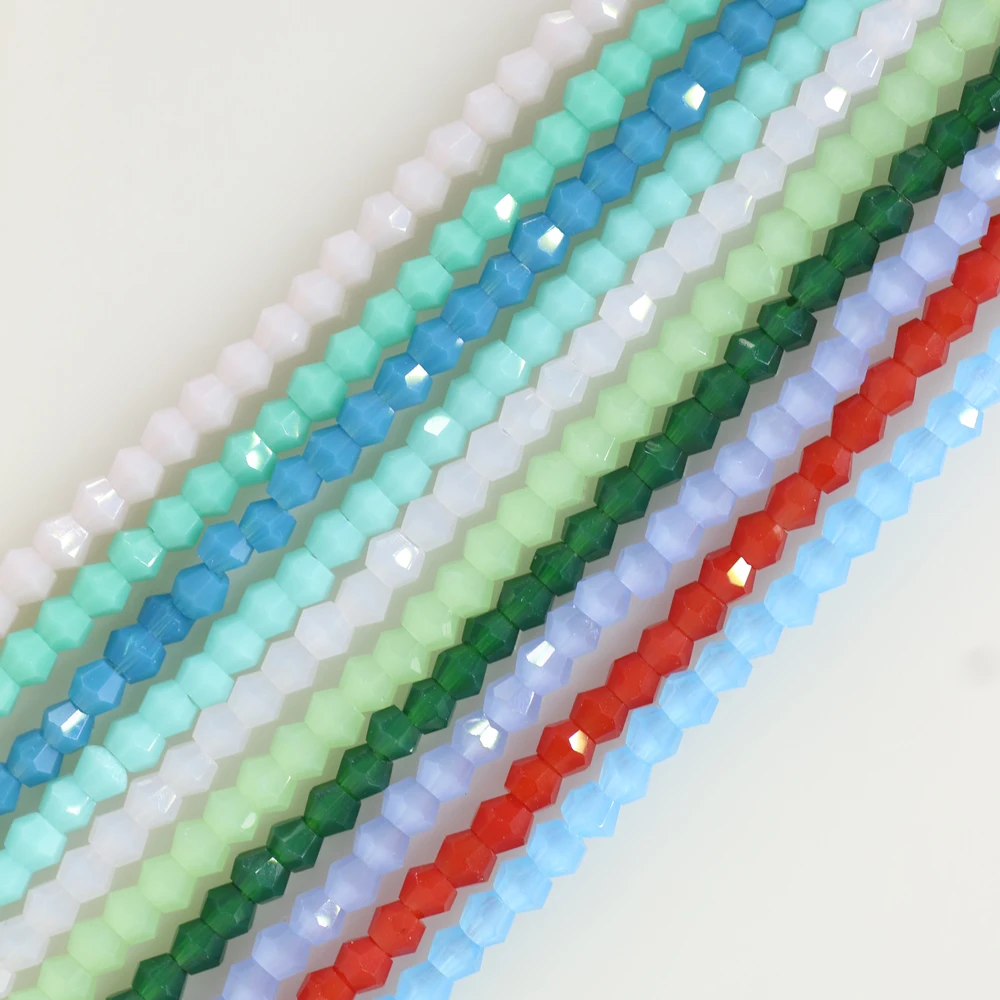 

Faceted Bicone Glass Beads For Jewelry Making 6mm/8mm Porcelain Jade Crystal Beads For Necklace DIY Accessories 5strips/batch