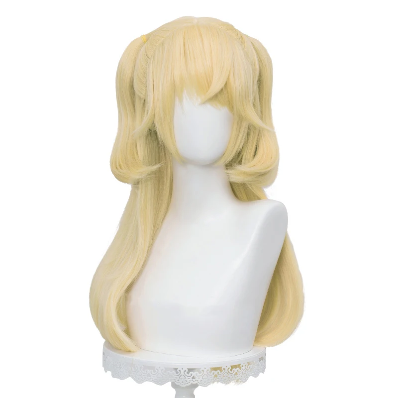 

Golden Synthetic Hair Anime Comic Exhibition Cosplay Halloween Hair COS Ombre Wigs Hair Double Ponytail, Pic showed