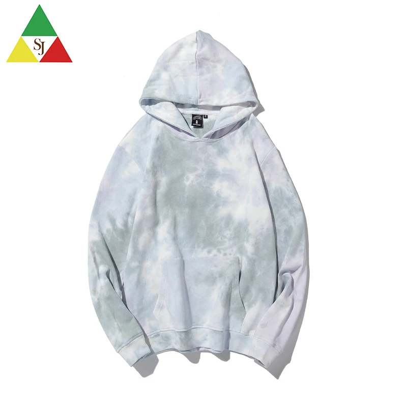 

Wholesale customize cotton breathable men joggers blue and white fashion tie dye hoodie, Customized color
