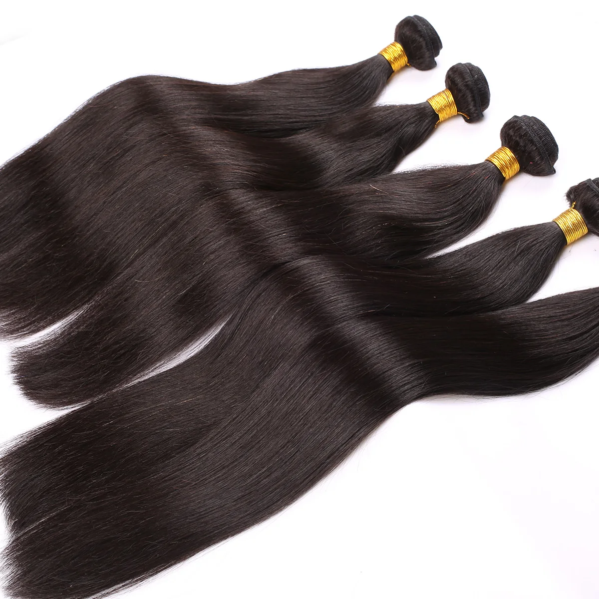 

Natural Straight Unprocessed Natural Black Color 100% Brazilian Virgin Human Hair Weft Hair Weaving 100g Each Bundles