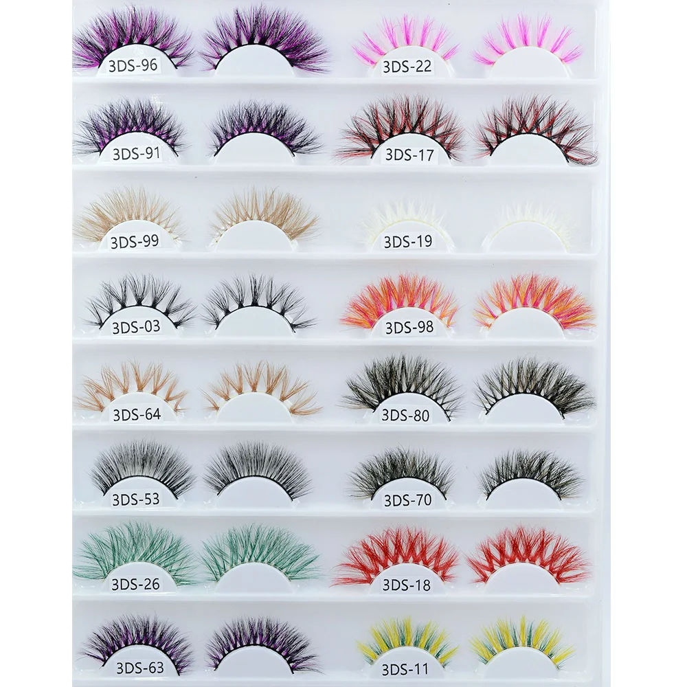 

Private Label Colored mink eyelash 3D colorful mink eyelash Christmas Halloween lashes