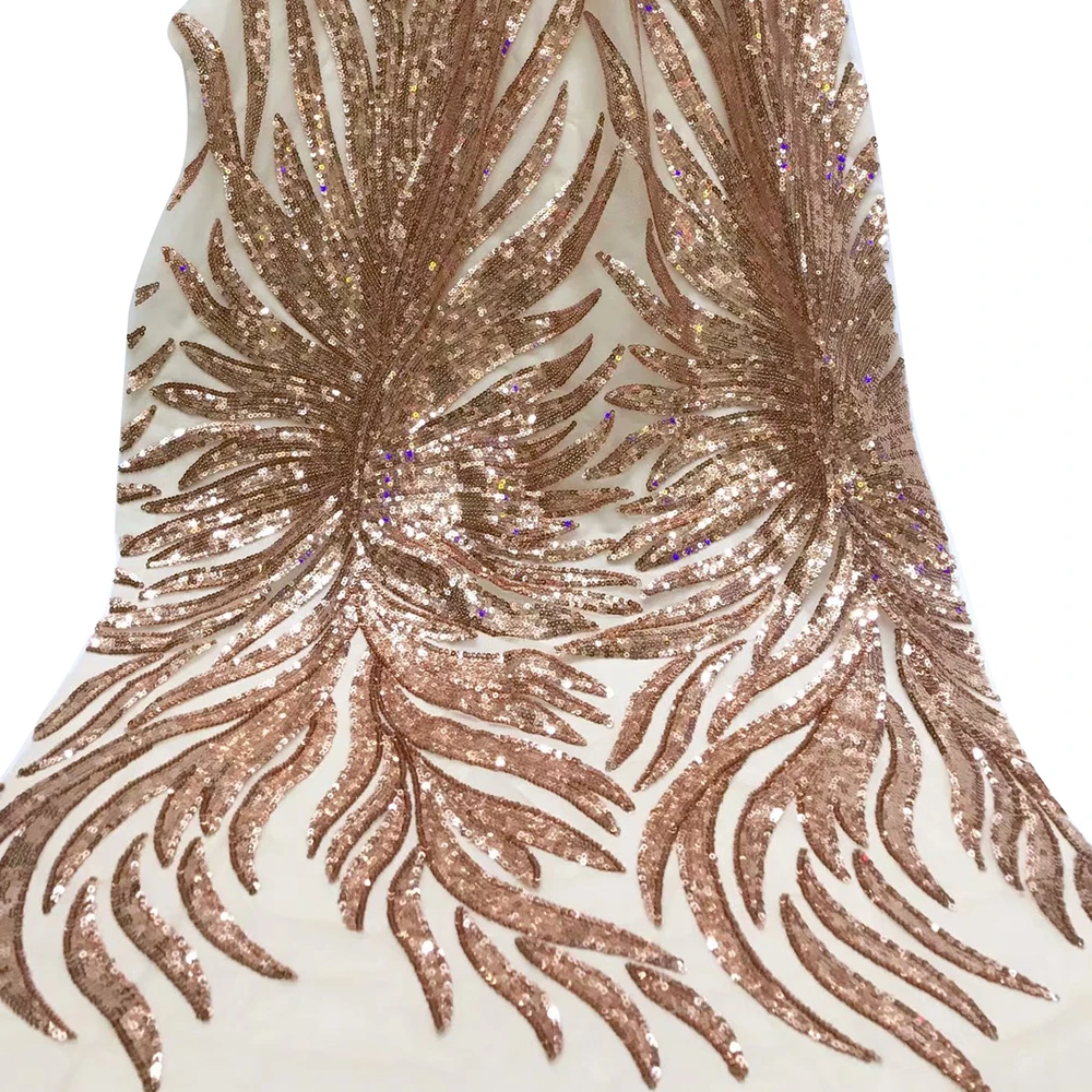 

2019 handmade sequence lace fabric for party dress, Pink/white/green/gold/blue/purple/red