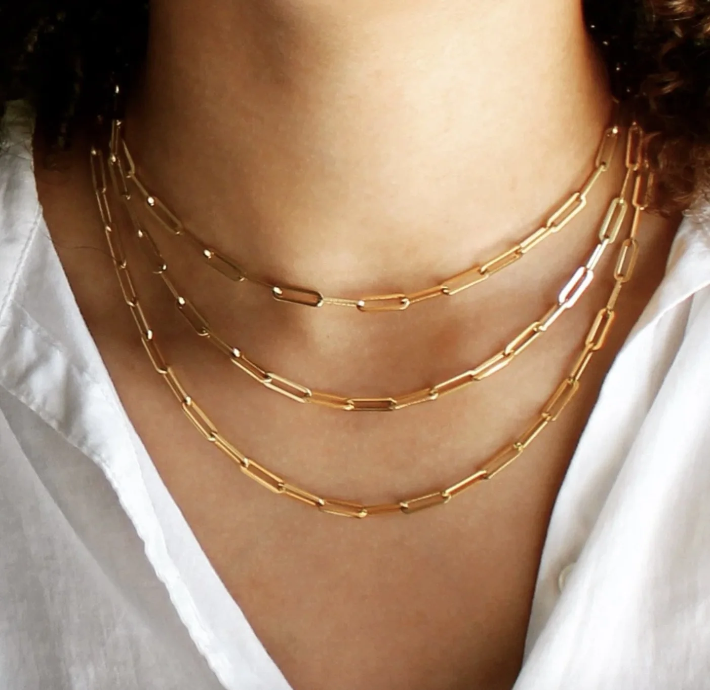 

Paper Clip Chain Necklace Custom Paperclip Girls Choker Chain Link Necklaces Women Rectangle Long Link Necklace, Steel , gold , rose gold ,black ect