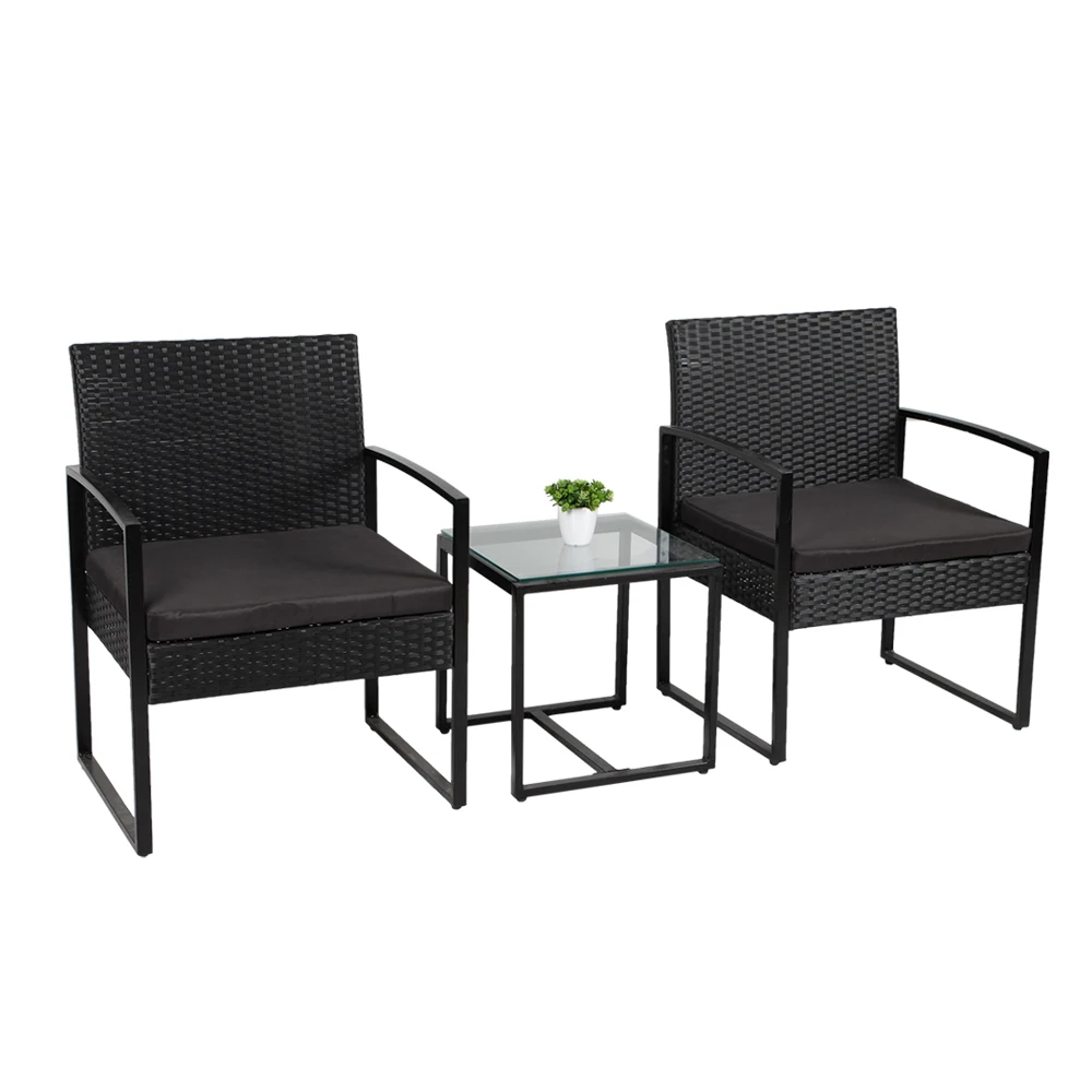 Goedkope Rotan Outdoor Bistro Set 3 Stuks Tuin Koffie Bistro Stoel