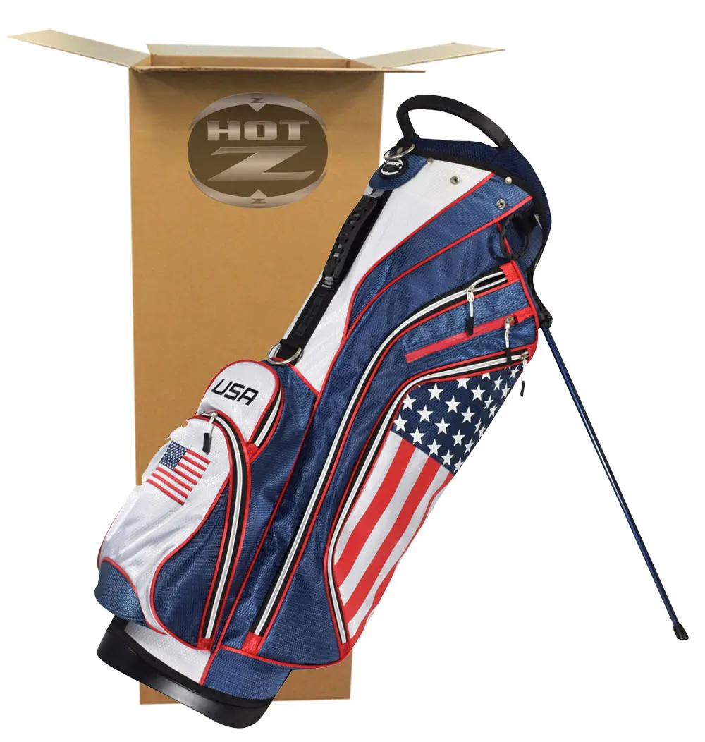 Light Weight Golf Stand Bags Custom Made Golf Sport Bags Usa Flag Nylon