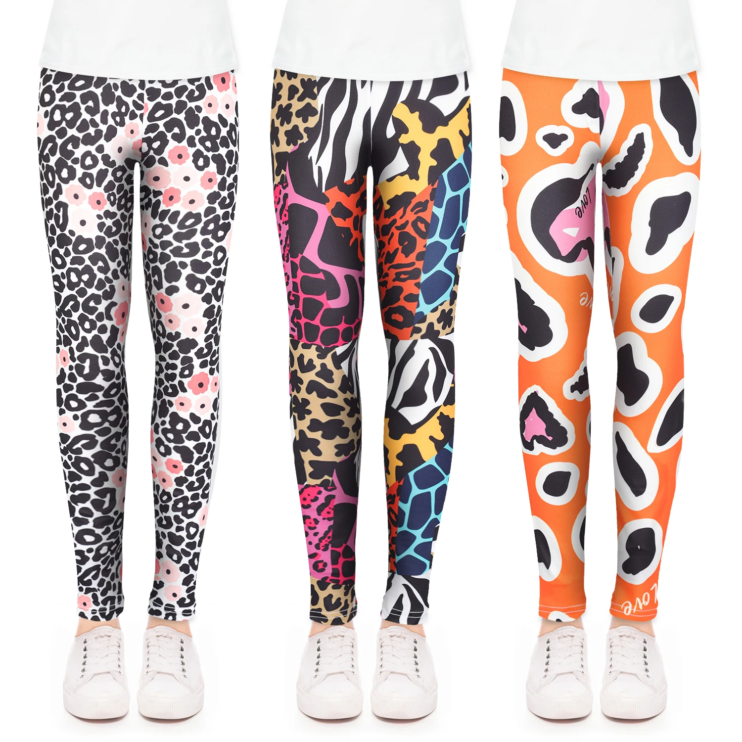 

Customized girls' leggings fashion printing casual outer wear trousers cotton children's jogging pants leggings, Picture