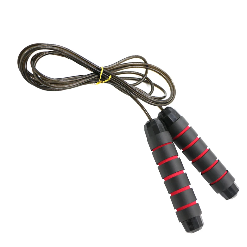 

Wholesale Customized Exercise Jump Ropes Foam Bead Long Handle Freestyle Skipping Rope PVC Steel Weight Jump Ropes, Black