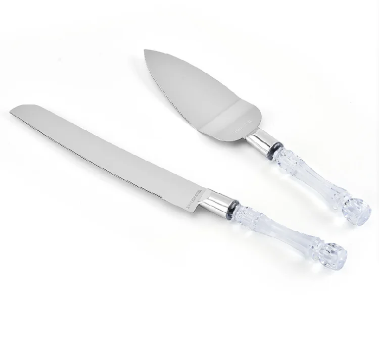 

Crystal Handle Cake Knife Pizza Shovel set Wedding cake with knife, As photo
