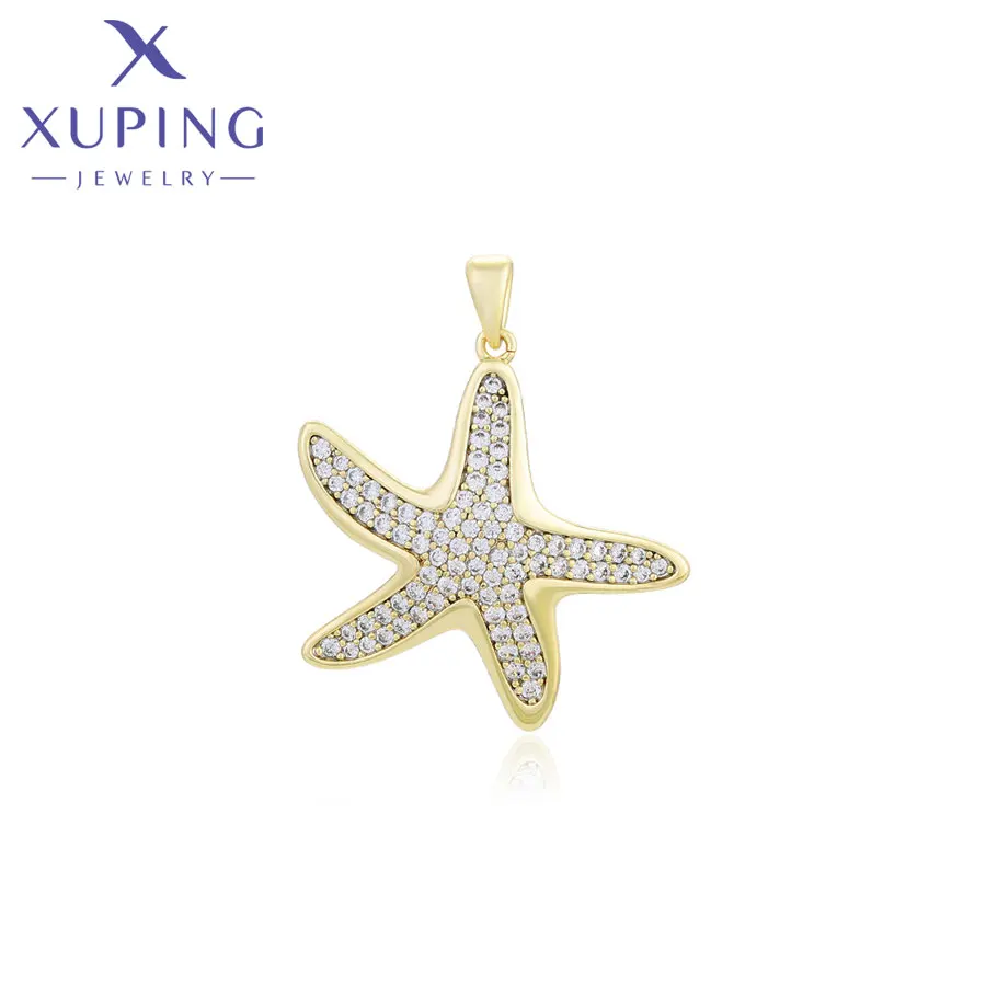 

X000460073 xuping jewelry fashion simple crystal pendant elegant 14K gold plated synthetic CZ starfish pendant