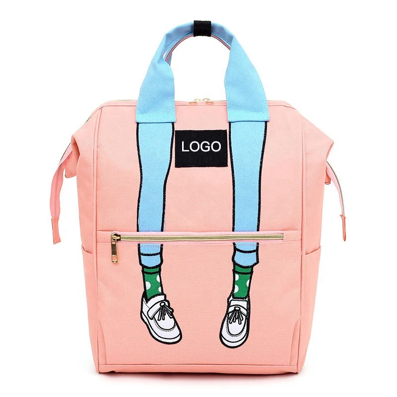 

Twinkle Large water resistant anti theft hiking striped pink embroidery backpack bag