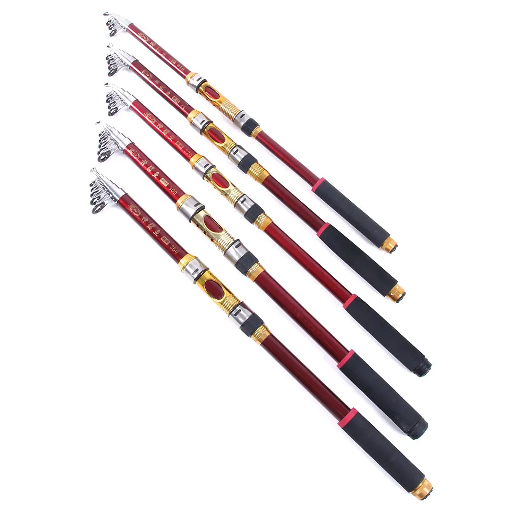 

Fishing Pole spinner Rod Telescopic Fiberglass FRP Rod Ultra Light Rod 2.1/2.4/2.7/3/3.6m, As picture