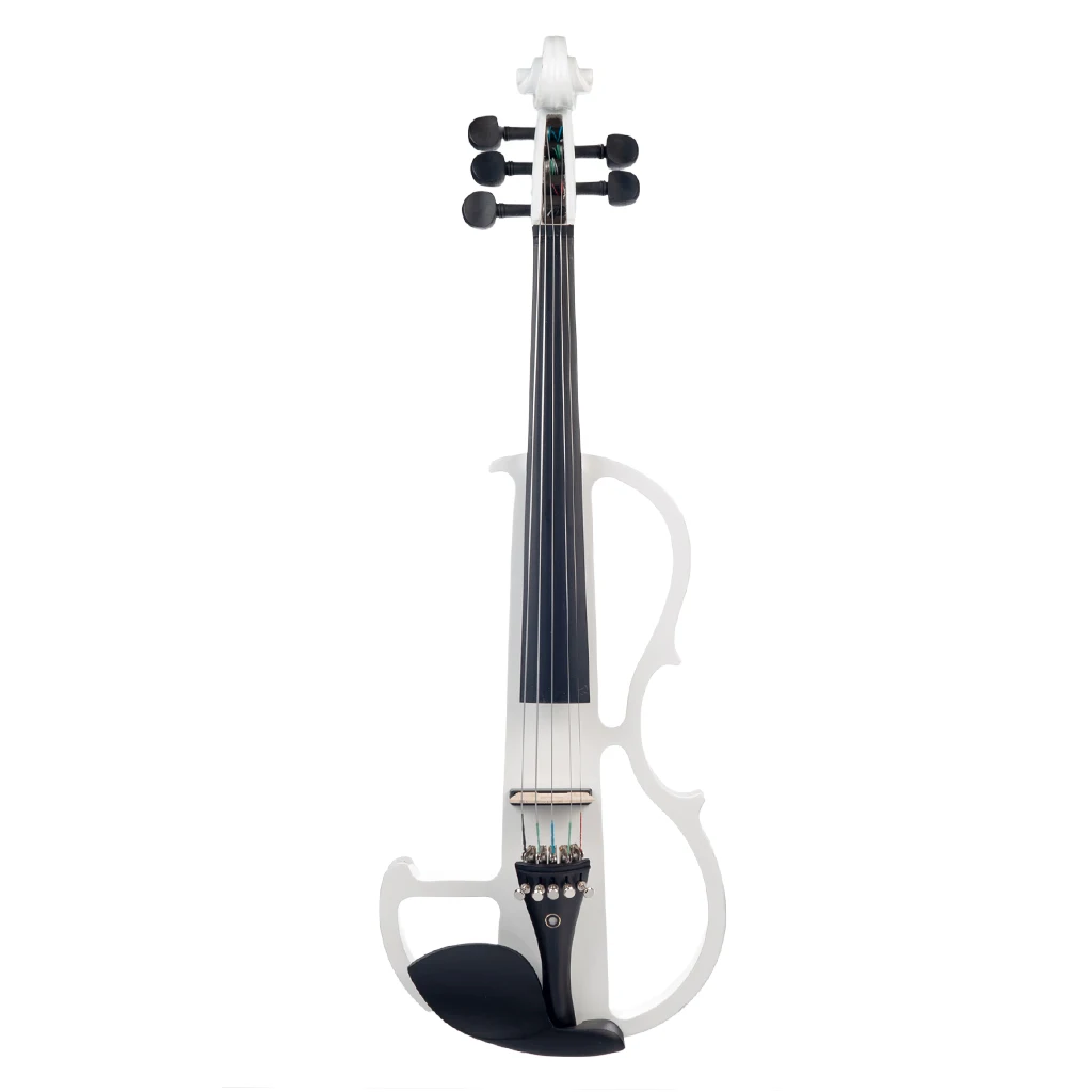 

NAOMI Electronic E Violin 4/4 Electric Violin Solid Wood Fiddle 5 Strings Violino Silent Violin Musical Instruments With Case, White,black ( optional)
