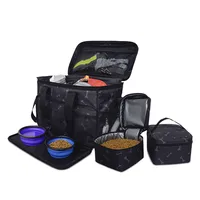 

Large Capacity Pet Travel Bag for Dogs and Cats with 2 Dog Food Carrier Bags