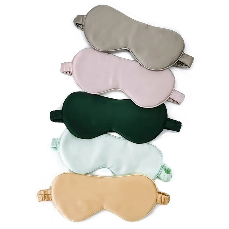 

High Quality Natural Silk Filled Sleep Shading silky sleep silk eye mask custom, Customized color