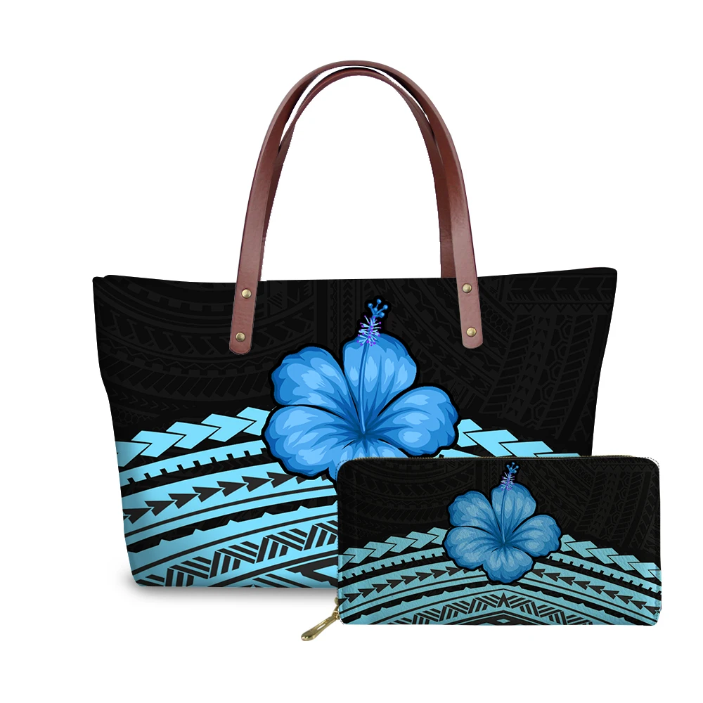 

New Purse Shoulder Bag Handbag Vintage Polynesian Floral Tribal Pattern Luxury Purses And Handbags Women Ladies, Customized color